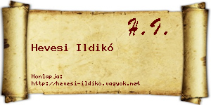 Hevesi Ildikó névjegykártya